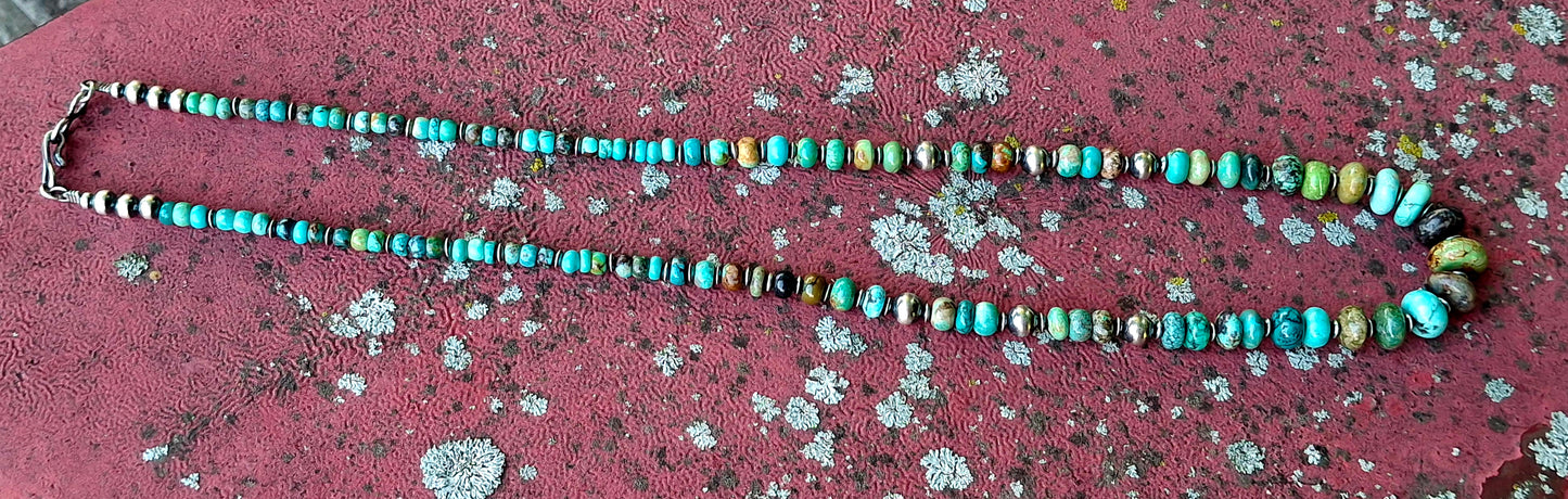 Mixed Turquoise Bead Necklace