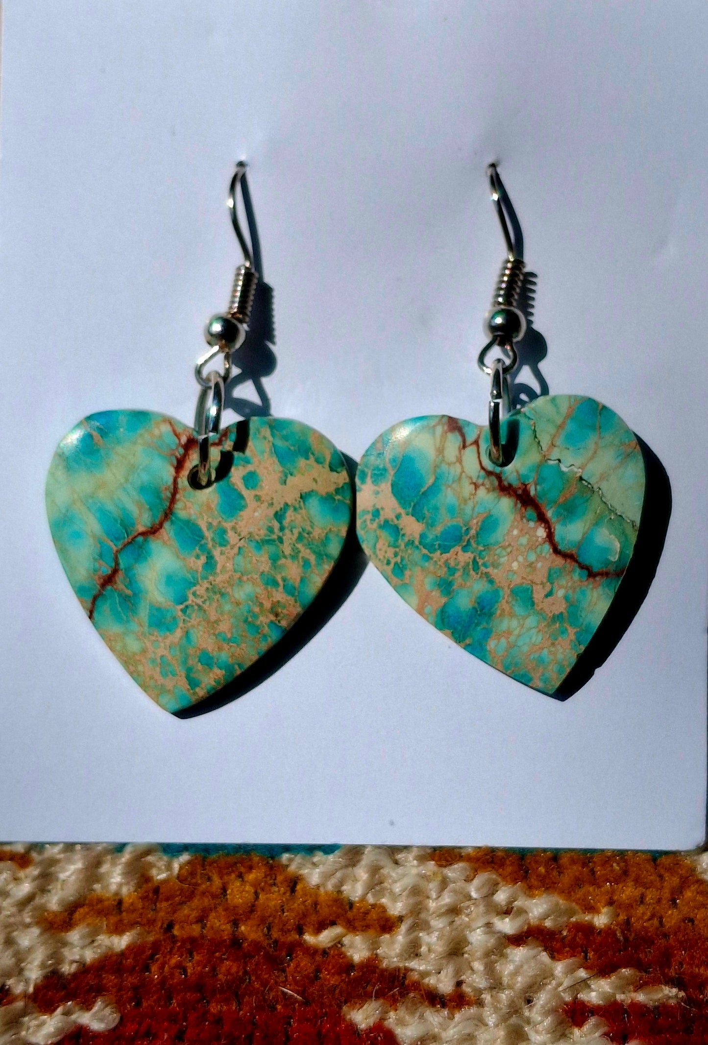 Blue Indigo Heart Earrings - E25