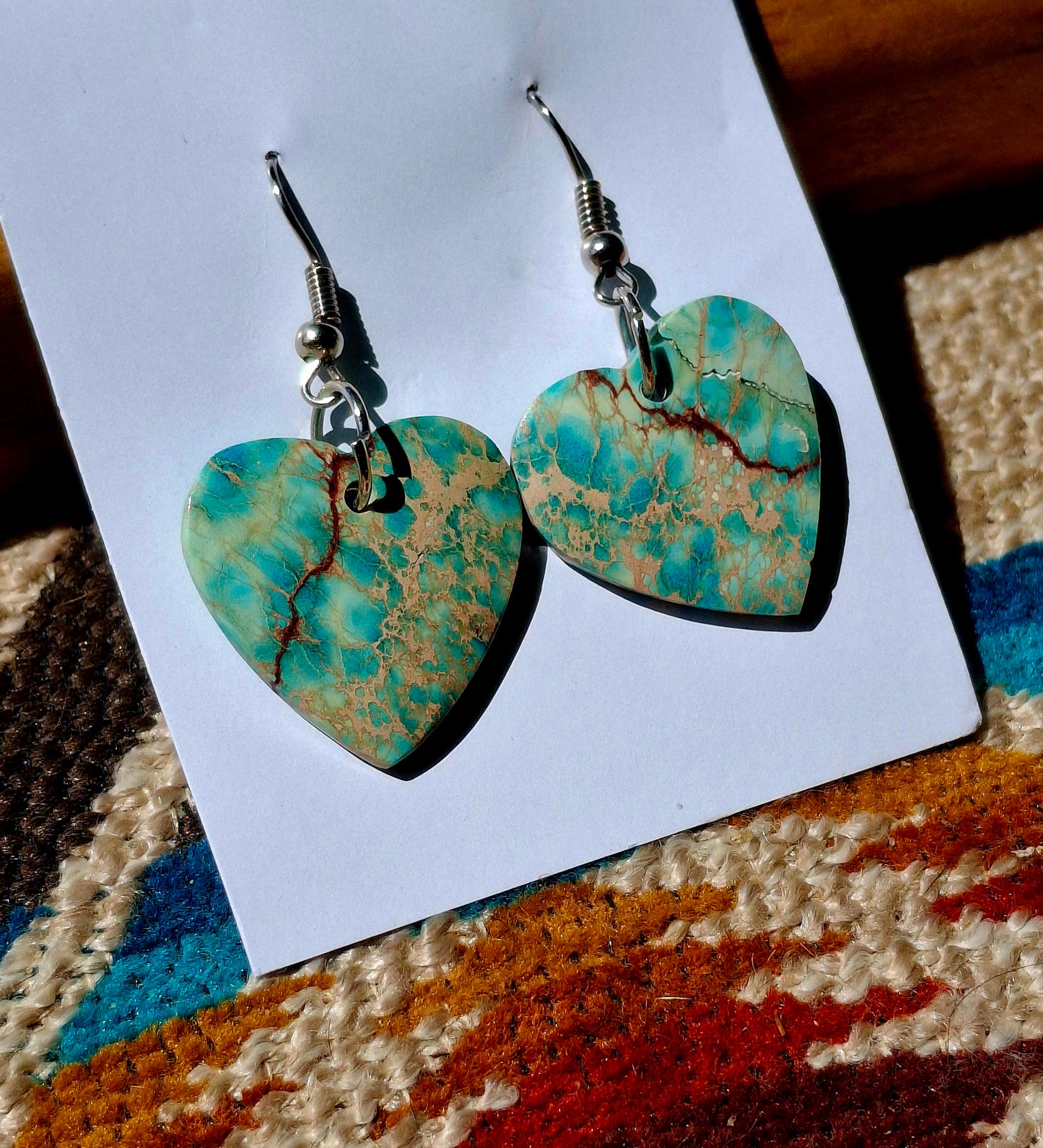 Blue Indigo Heart Earrings - E25