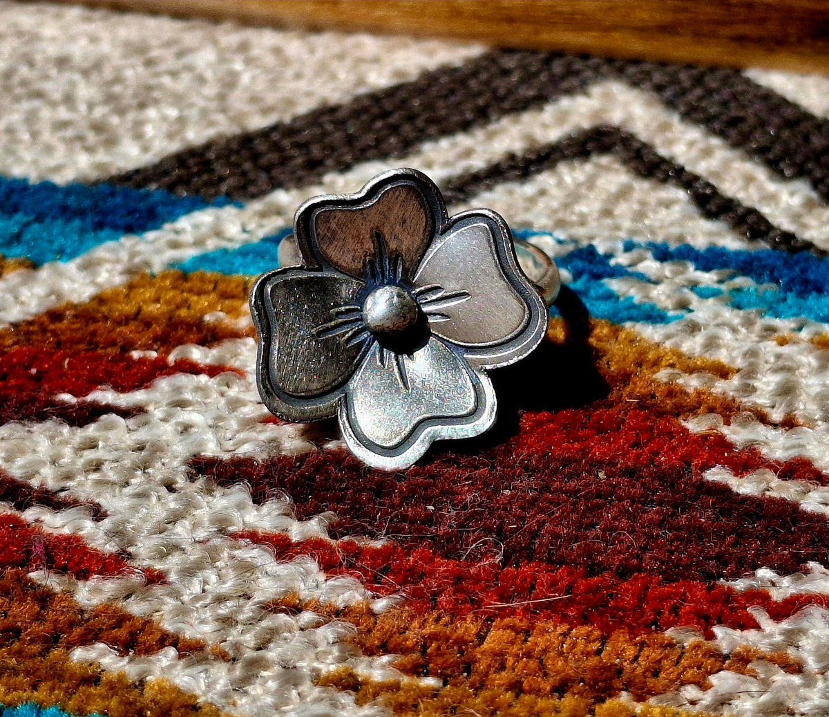 Sterling Adjustable Flower Ring - R90