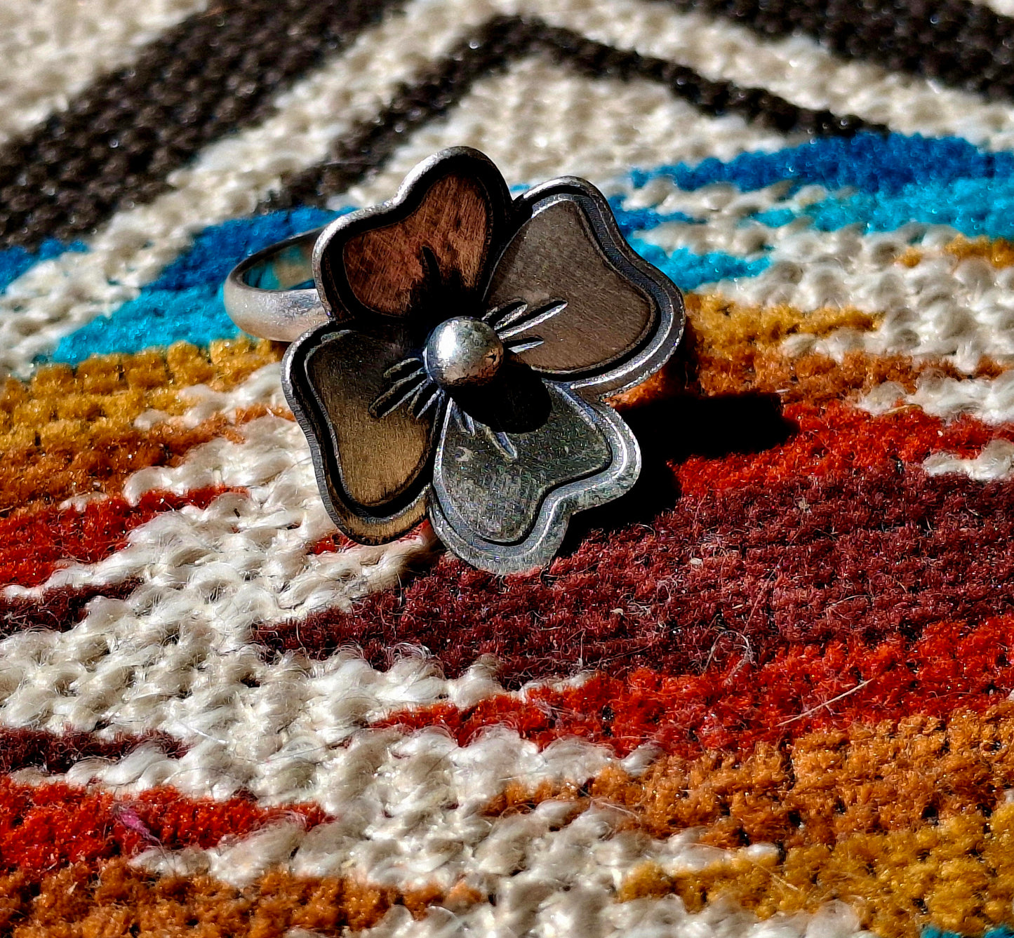 Sterling Adjustable Flower Ring - R90