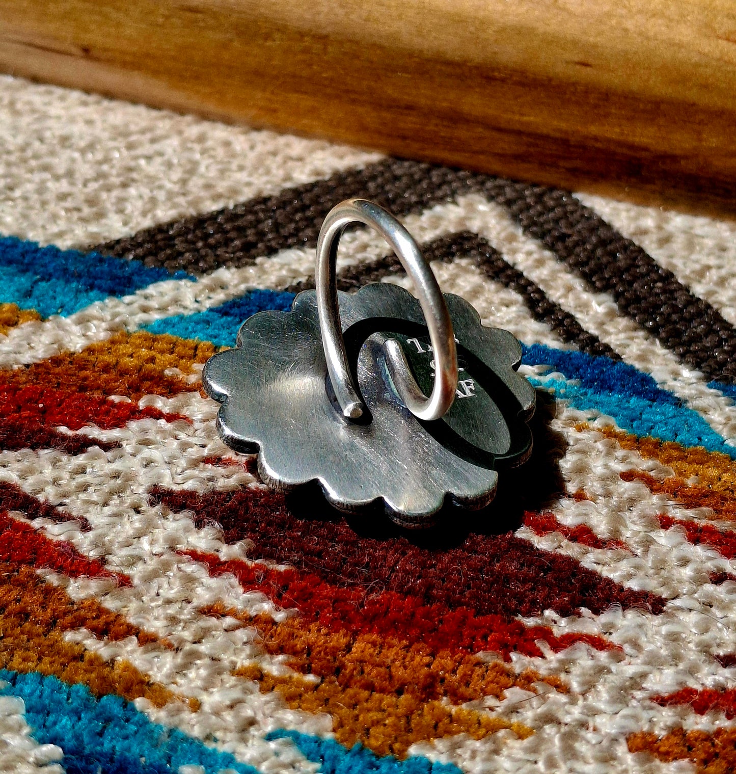 Fossilized Coral Adjustable Ring - R89