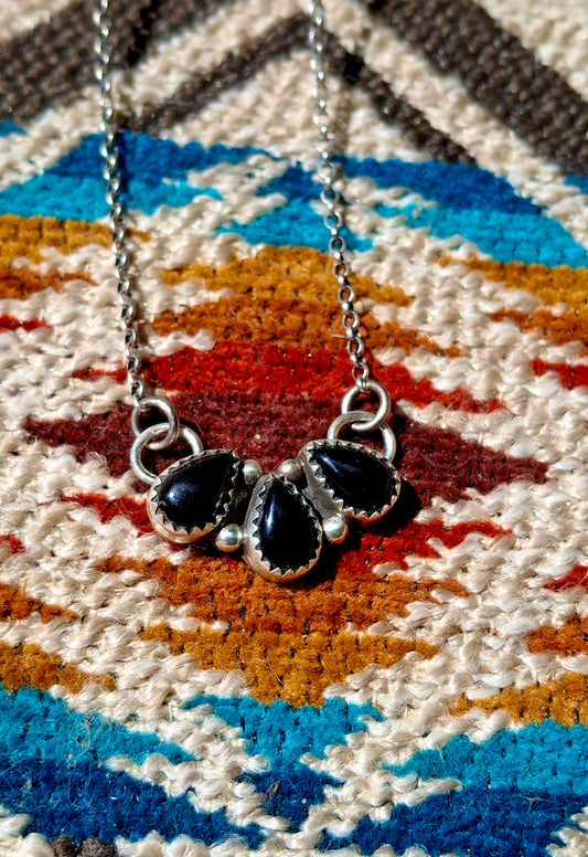 Onyx Cluster Necklace - N167