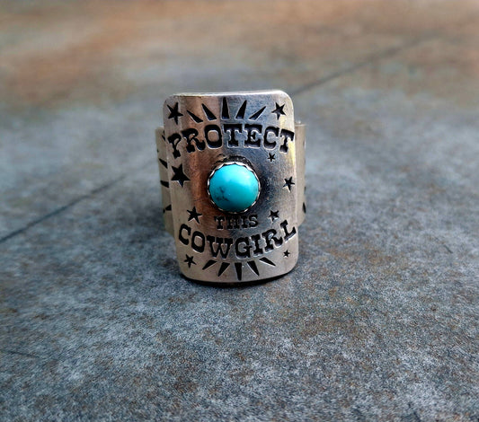 Kingman "Protect This Cowgirl" Ring - R99