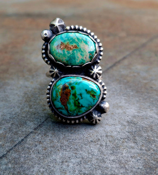 Fox Turquoise Adjustable Ring - R104
