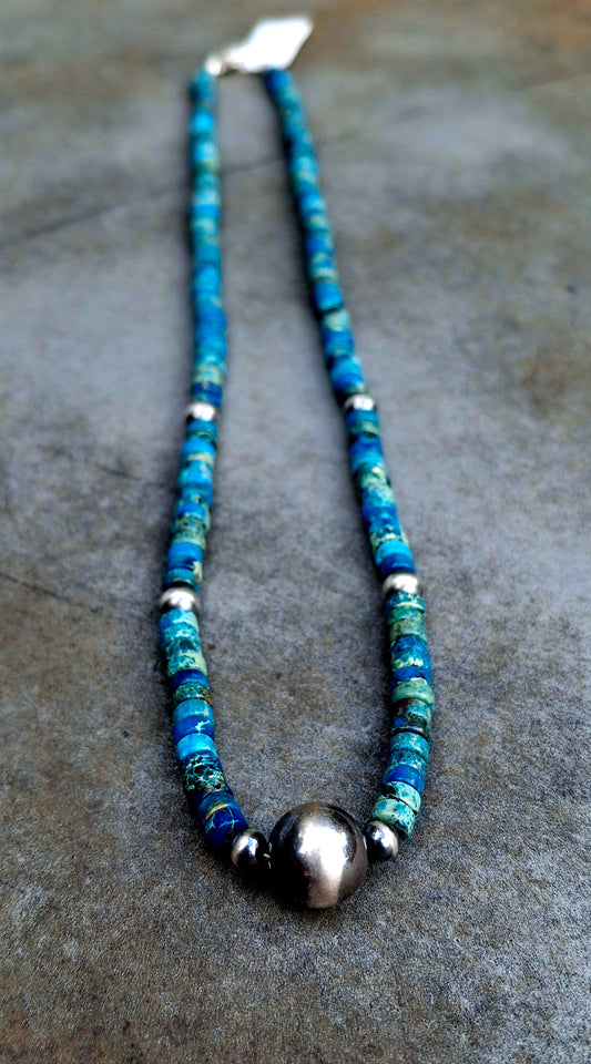 Azurite Bead Necklace - N176