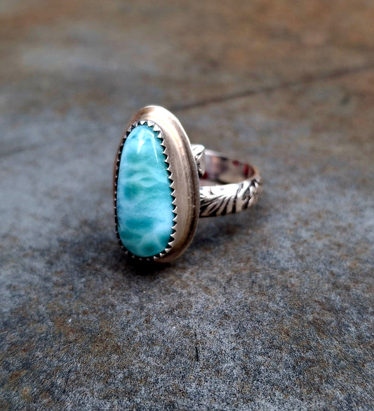 Larimar Adjustable Ring - R97