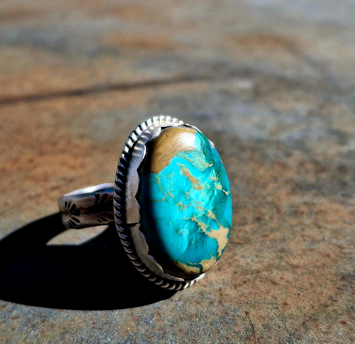 Nila Turquoise Adjustable Ring - R109