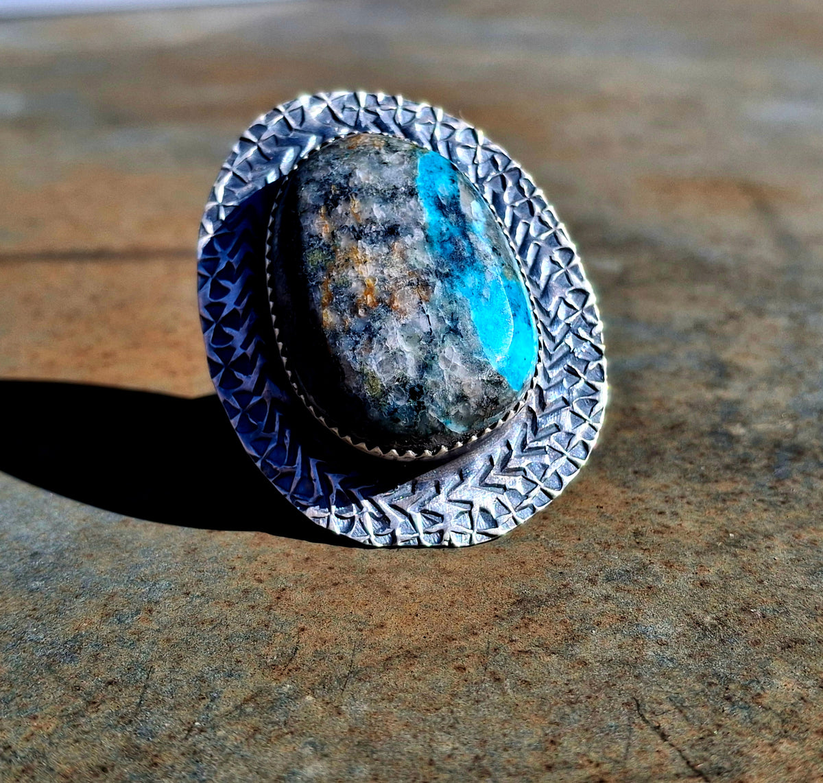 Morenci Turquoise Adjustable Ring - R106