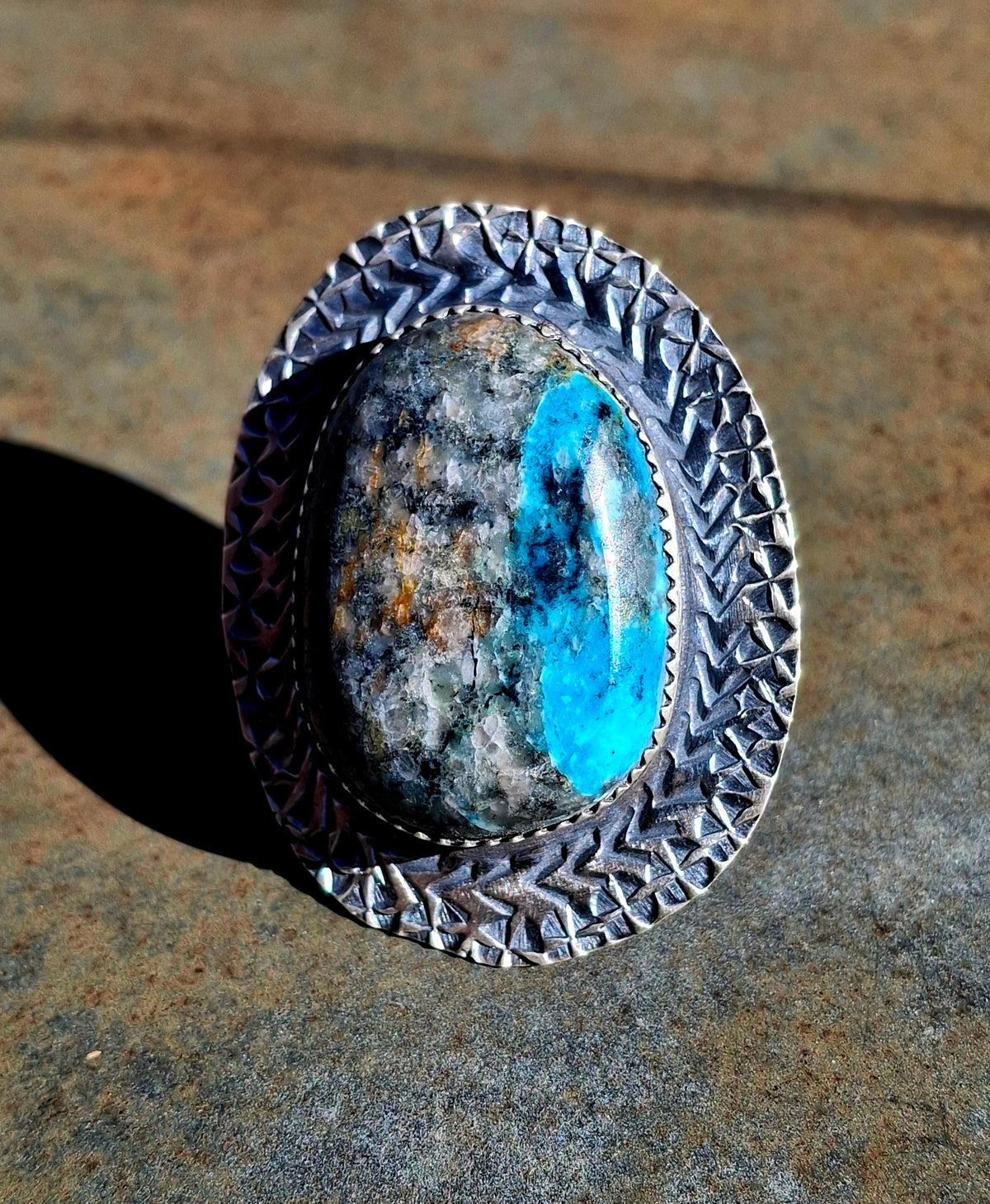 Morenci Turquoise Adjustable Ring - R106