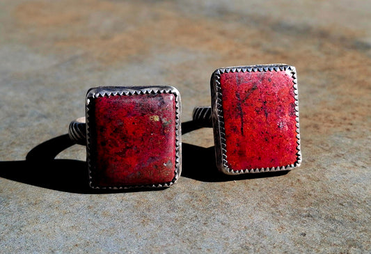 Red Jasper Adjustable Ring - R110