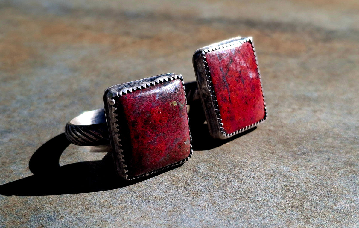 Red Jasper Adjustable Ring - R110