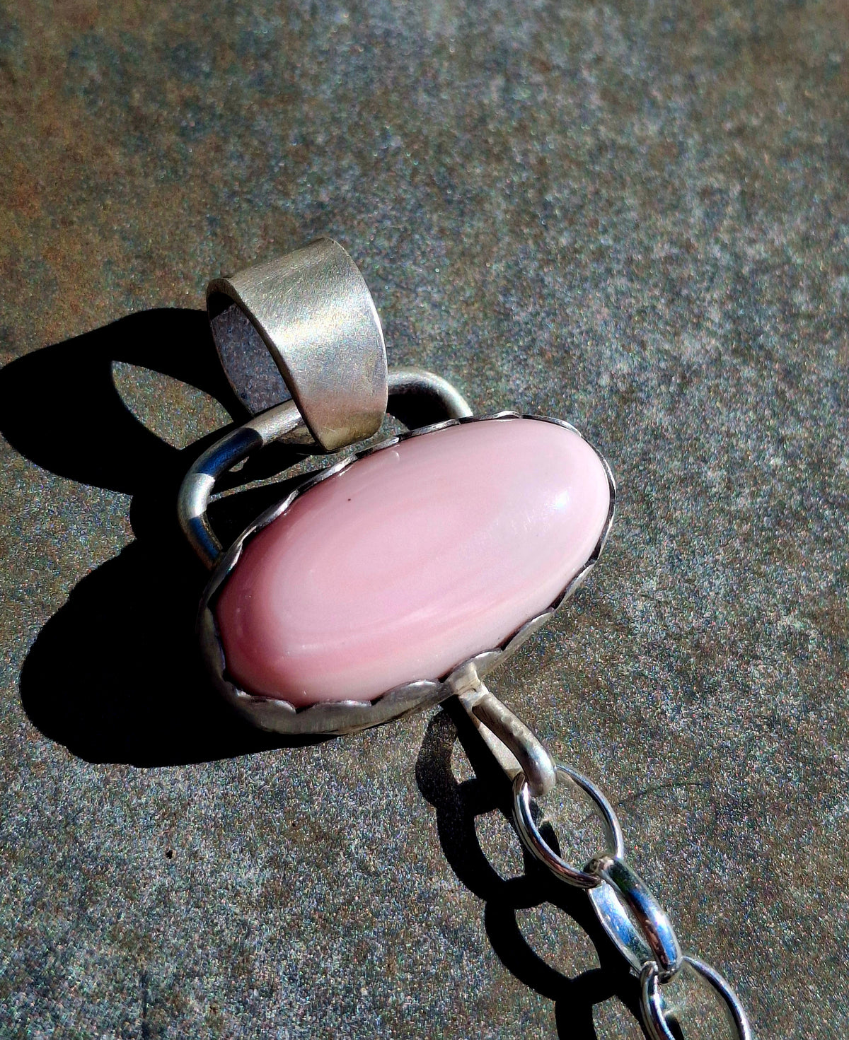 Pink Conch/Larimar Pendant - P66