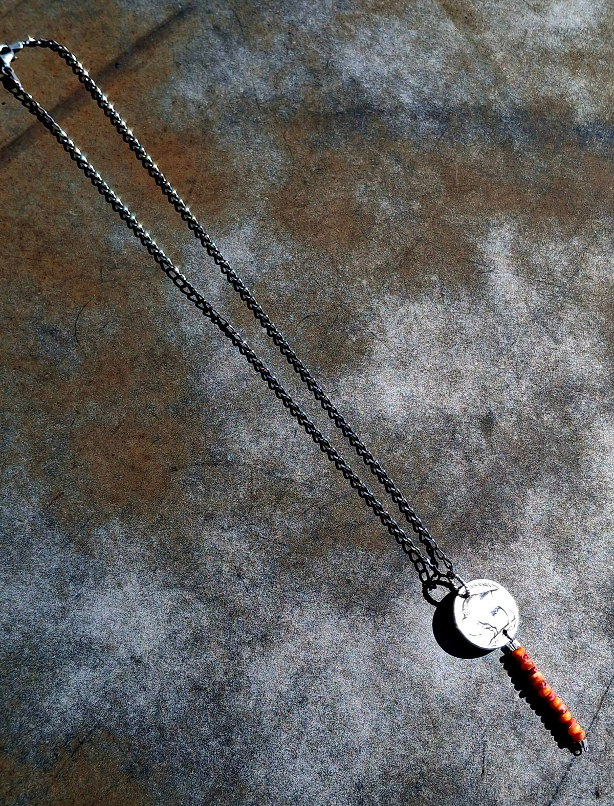 Spiny Oyster/Buffalo Nickel Necklace - N196