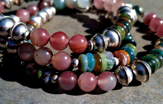 Agate Bead Necklace - N190