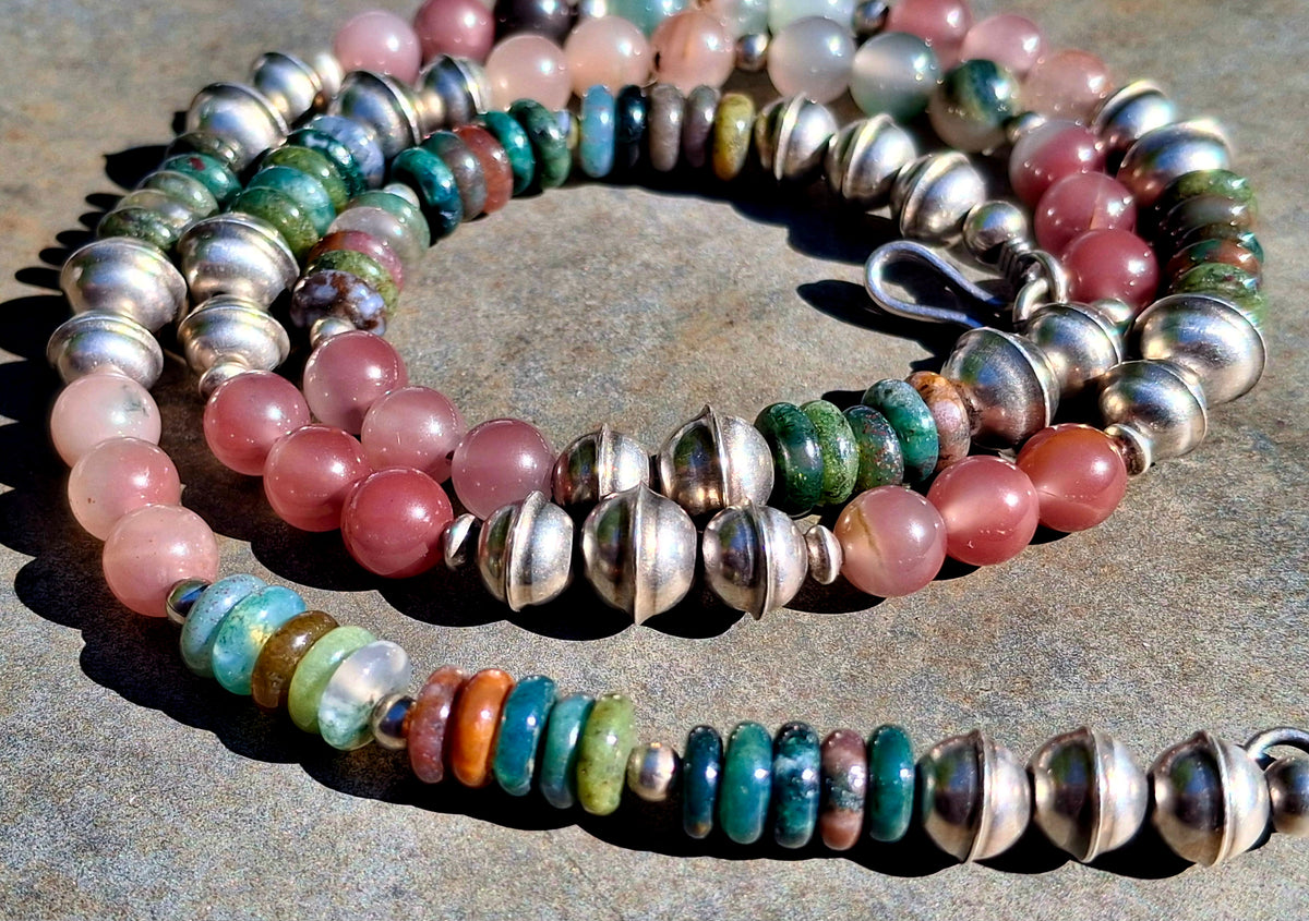 Agate Bead Necklace - N190
