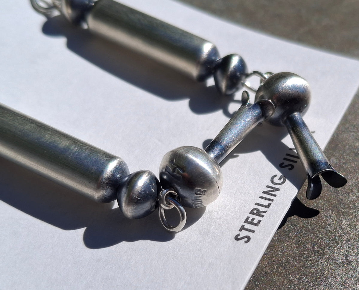 Sterling Barrel Blossom Earrings - E32