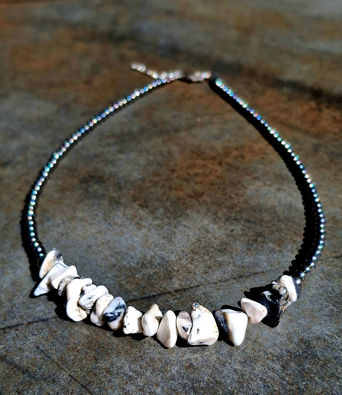 White Buffalo Chip Necklace - N194