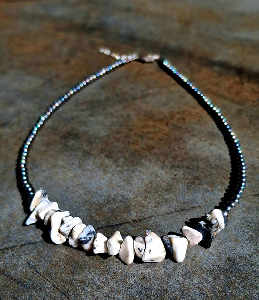 White Buffalo Chip Necklace - N194