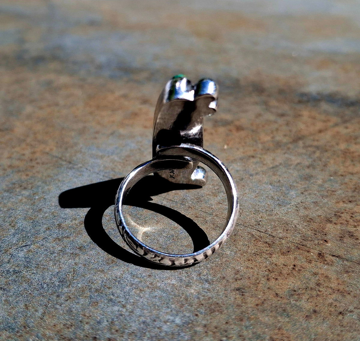 Blue Peruvian Opal Adjustable Ring - R112