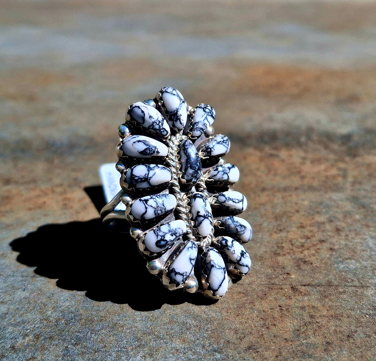 White Buffalo Cluster Ring - R111