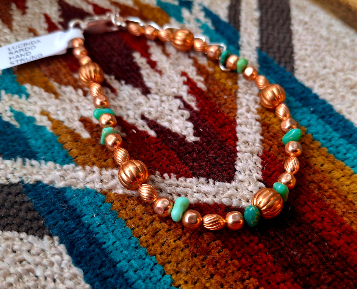 Turquoise/Copper Bead Bracelet