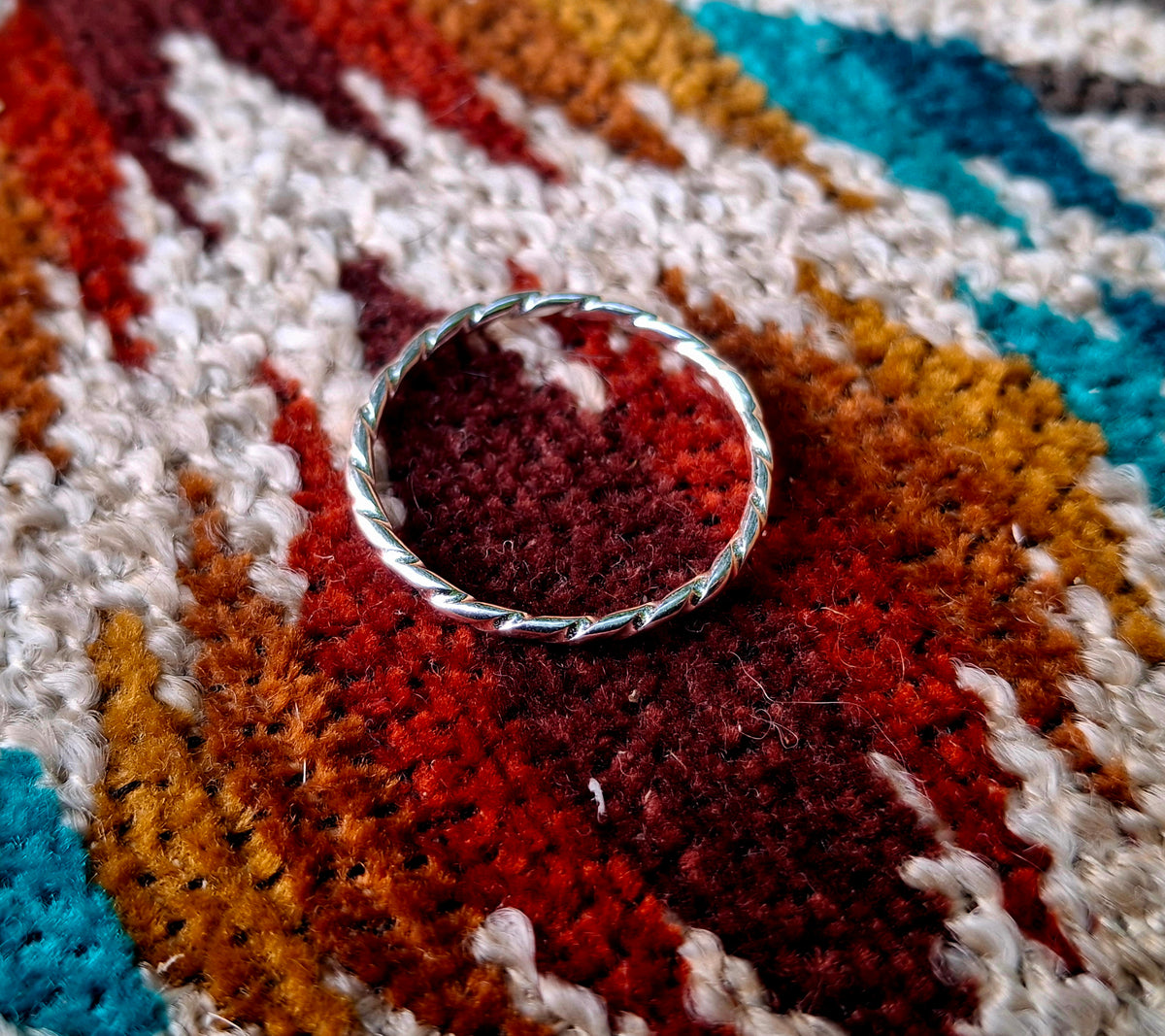 Dainty Sterling Rope Band Ring