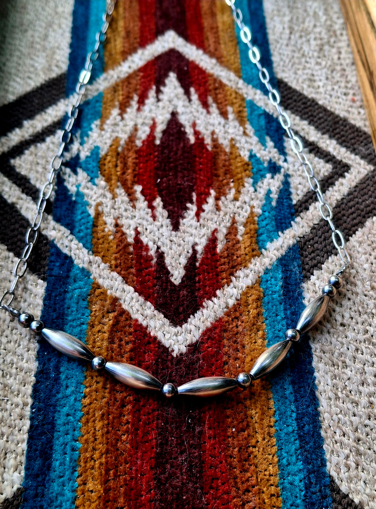 Sterling Torpedo Bead Necklace