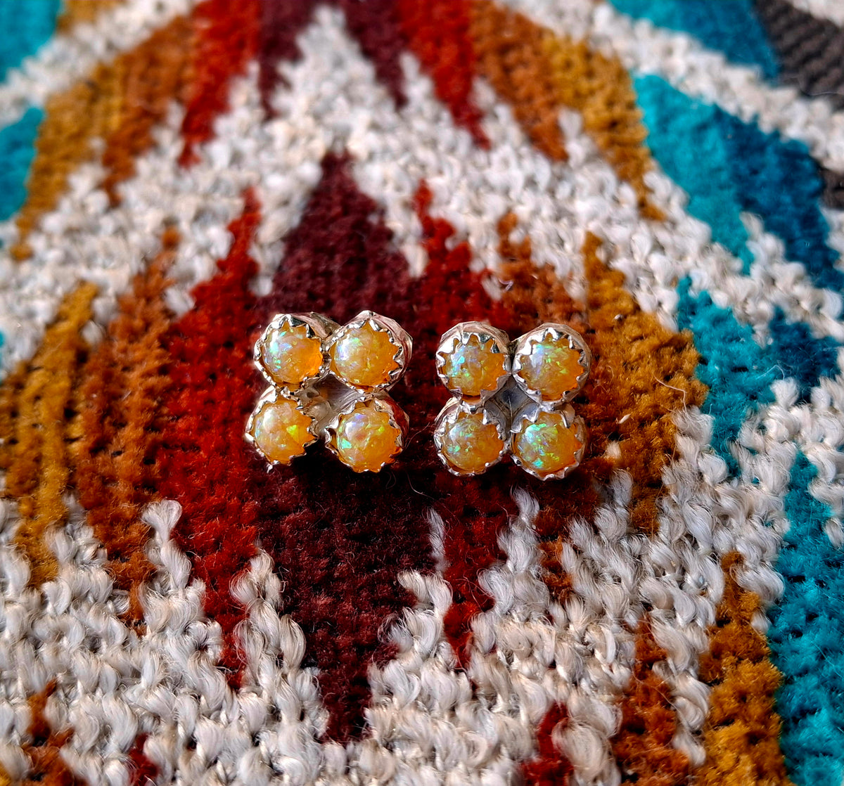 Mustard Yellow Fire Opal Studs - E35