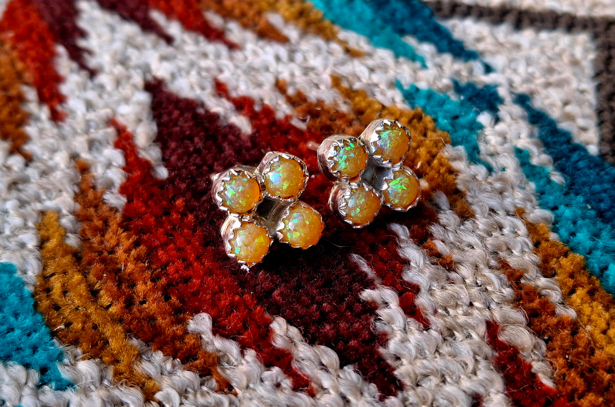Mustard Yellow Fire Opal Studs - E35