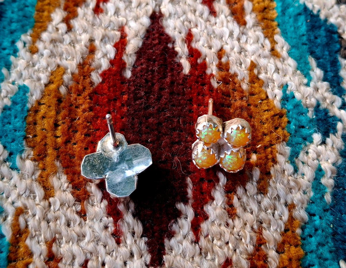 Mustard Yellow Fire Opal Studs - E35