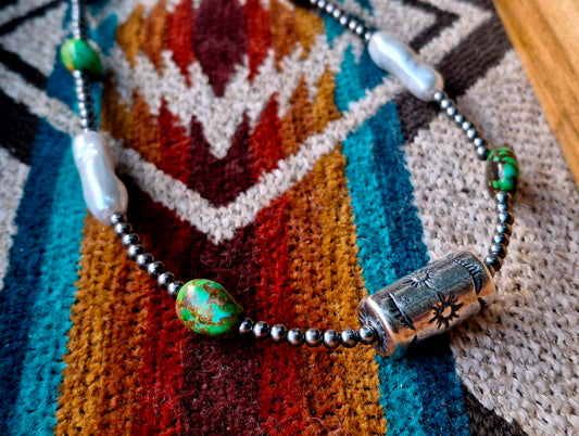 Sonoran Gold/Pearl Bead Necklace