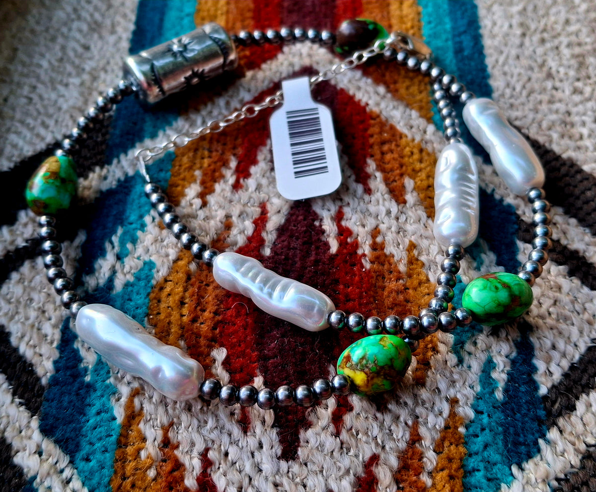 Sonoran Gold/Pearl Bead Necklace