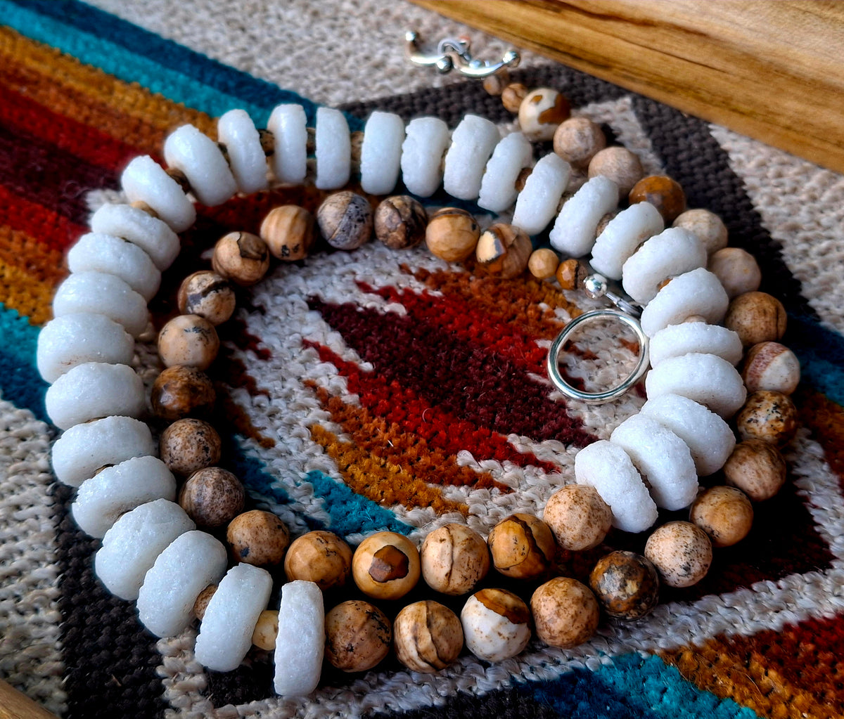 Picture Jasper/Trade Bead Necklace