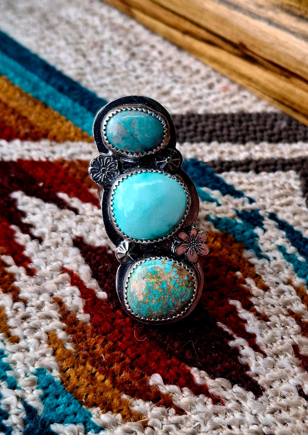 Carico Lake/Fox Turquoise Adjustable Ring