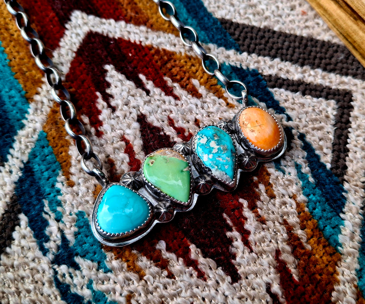 Mixed Stone Bar Necklace