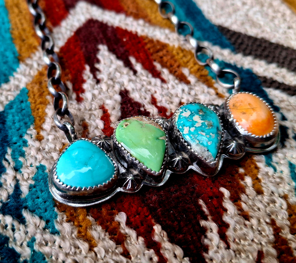 Mixed Stone Bar Necklace