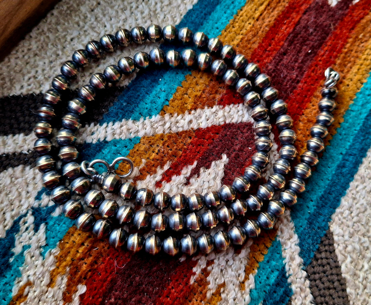 Sterling Silver Bench Bead Necklace