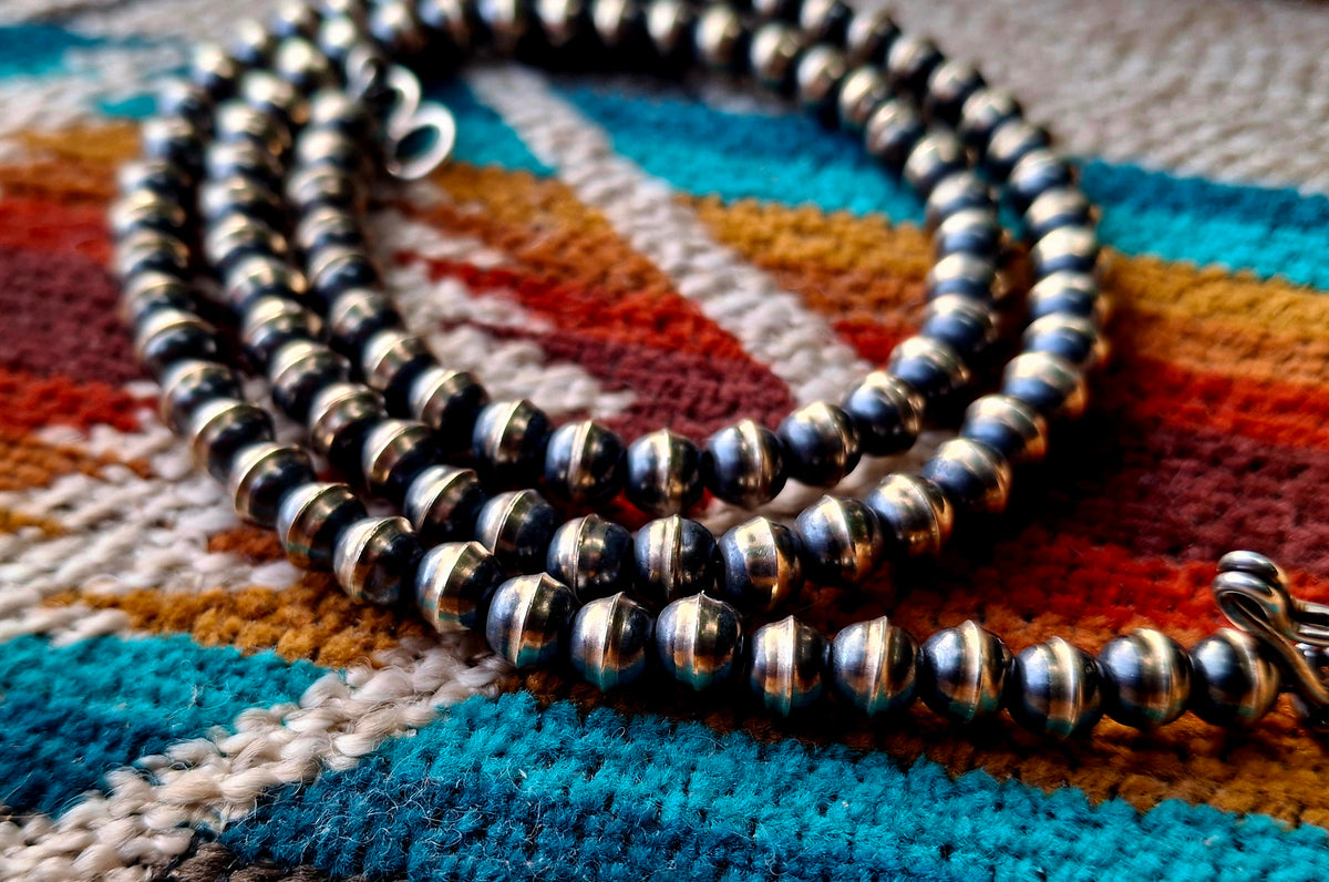 Sterling Silver Bench Bead Necklace