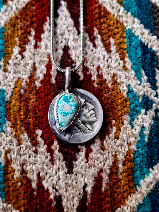 White Water Buffalo Nickel Necklace