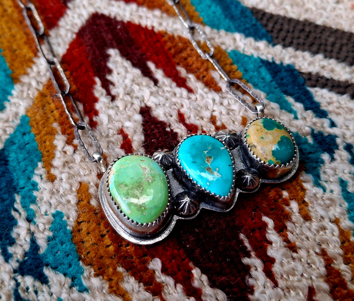 Mixed Turquoise Bar Necklace