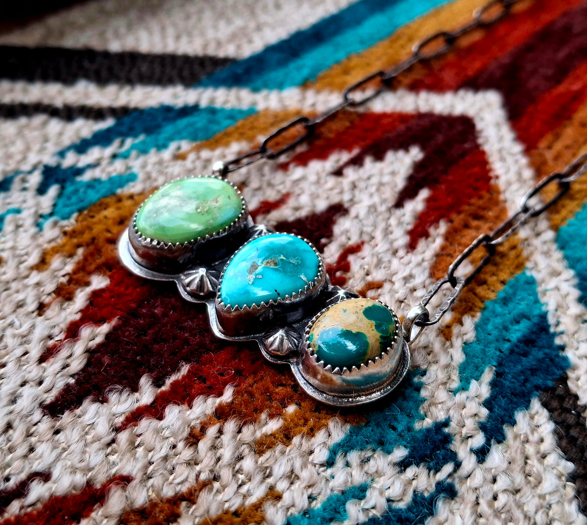 Mixed Turquoise Bar Necklace