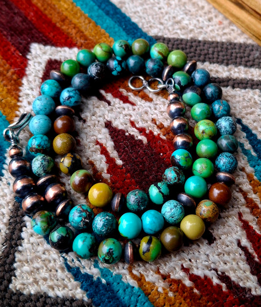 Mixed Turquoise Bead Necklace