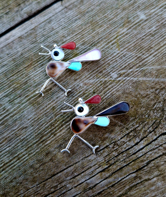 Multi-Stone Roadrunner Pin/Pendant - A23