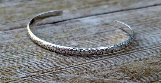 Sterling Floral Cuff - B51