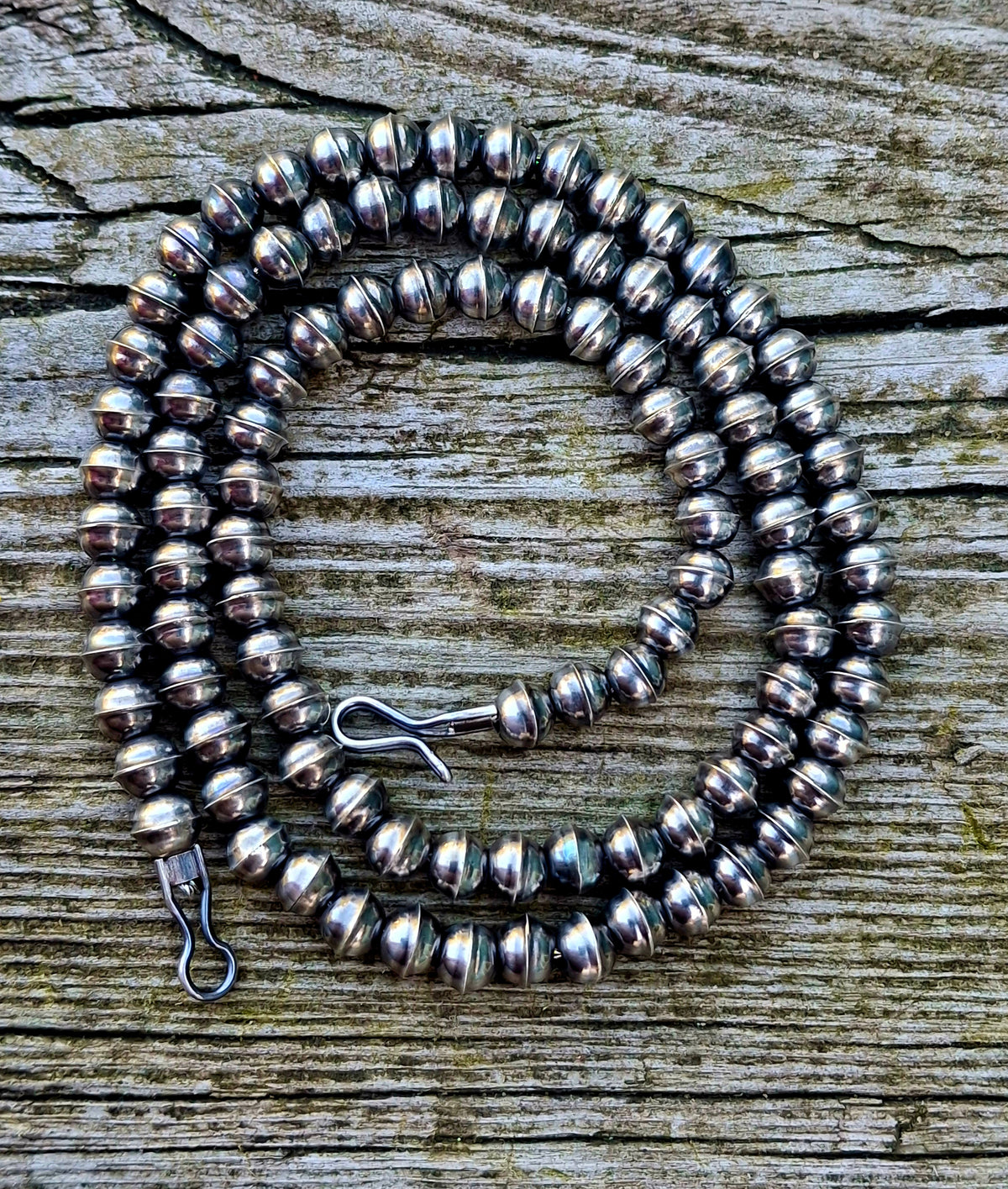Sterling Silver Bench Bead Necklace
