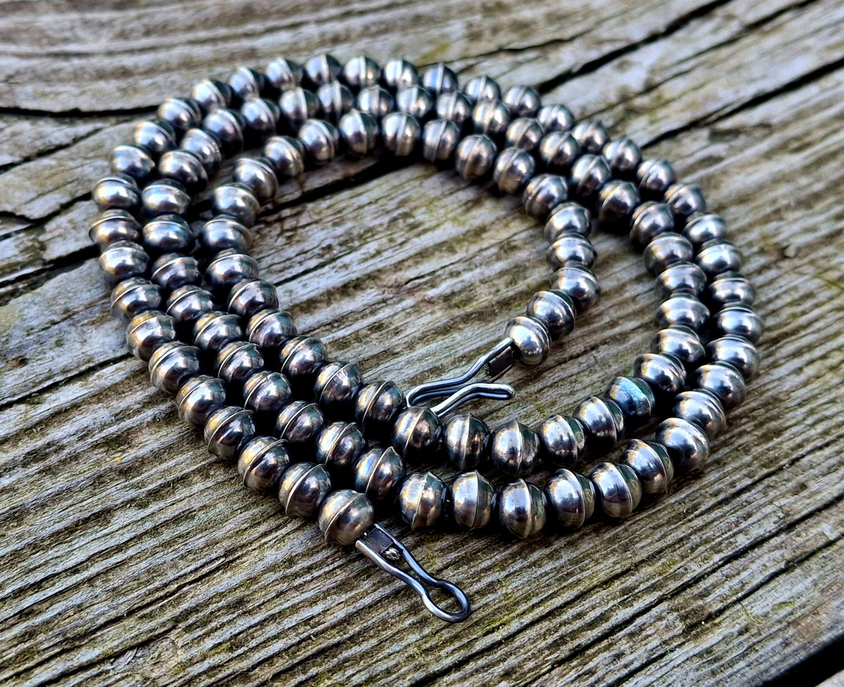 Sterling Silver Bench Bead Necklace