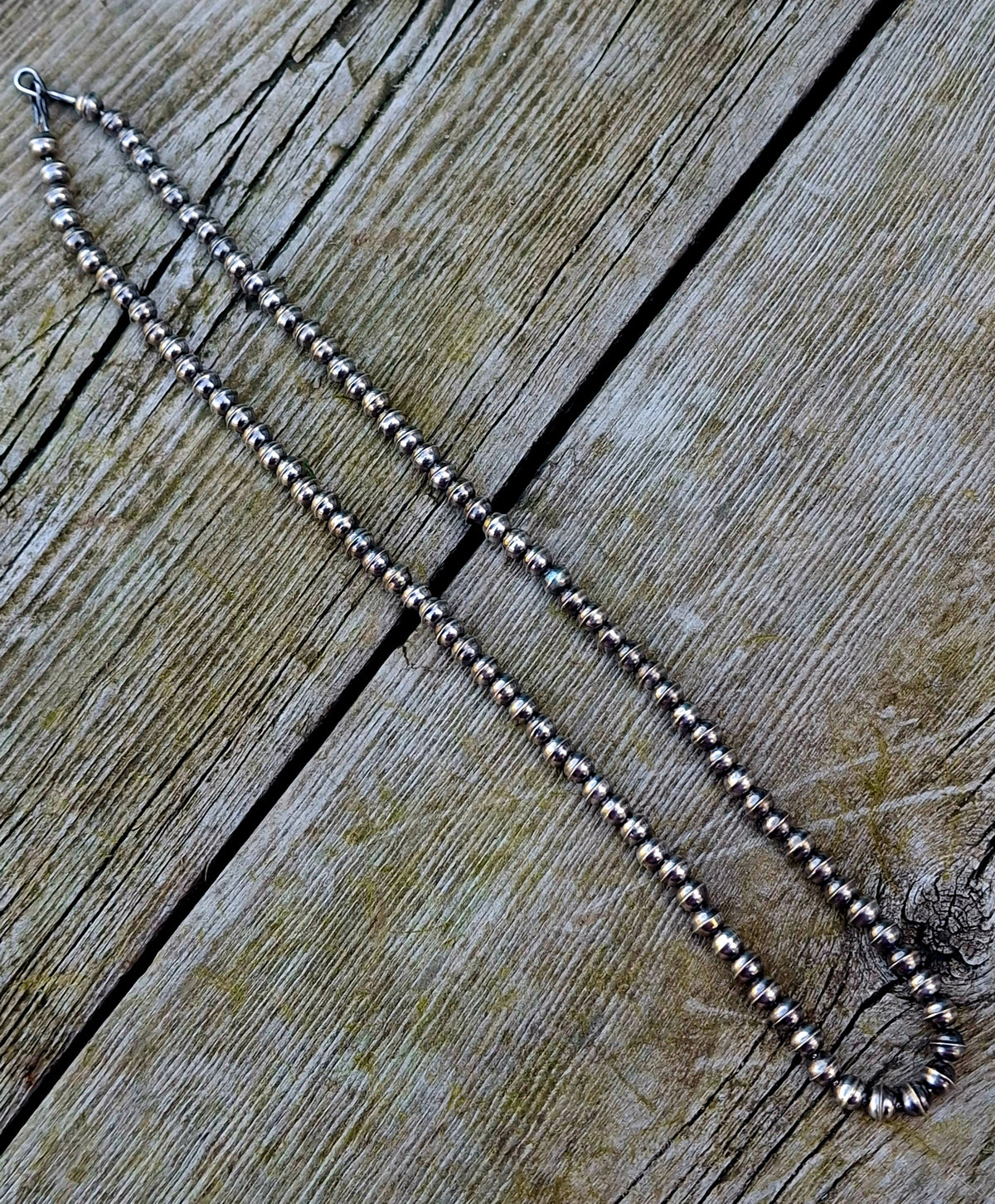 Sterling Silver Bench Bead Necklace