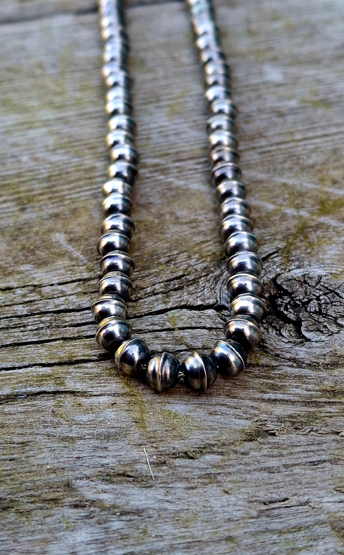Sterling Silver Bench Bead Necklace
