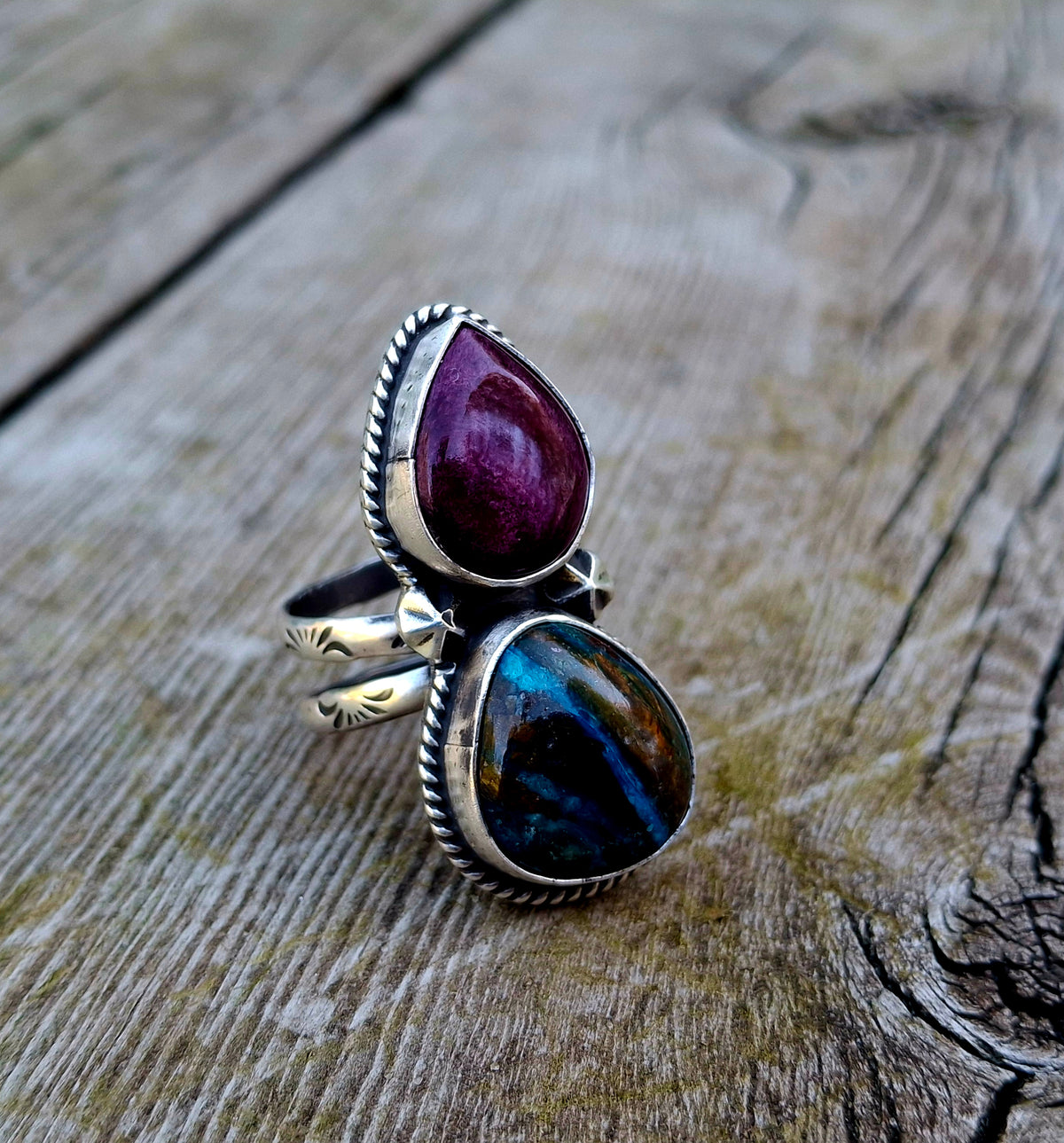 Purple Spiny/Opal Adjustable Ring